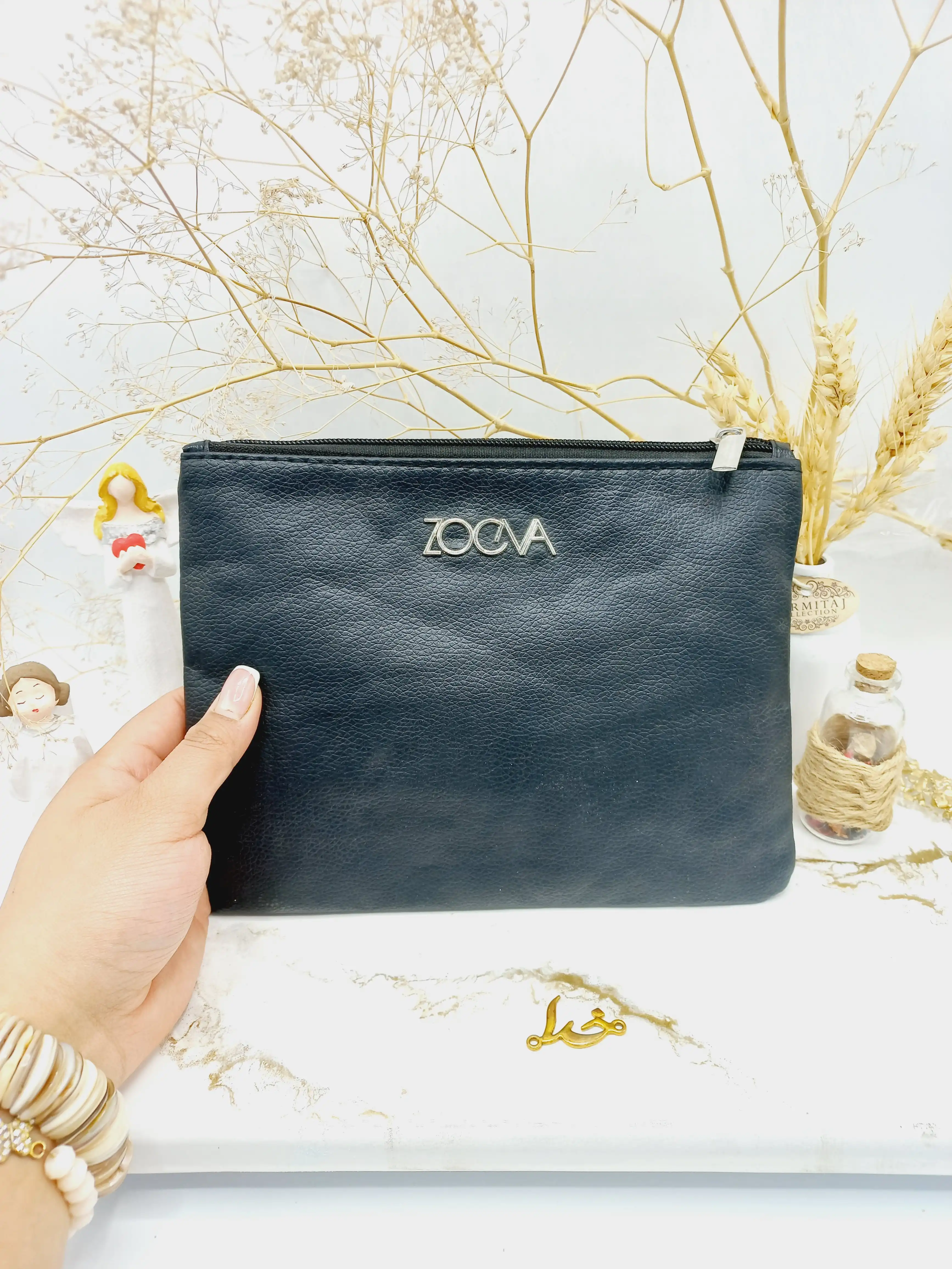ست براش مشکی 15 عددی لاکچری زووا با کیف چرمی ZOEVA (کیف مشکی) کیفیت متوسط