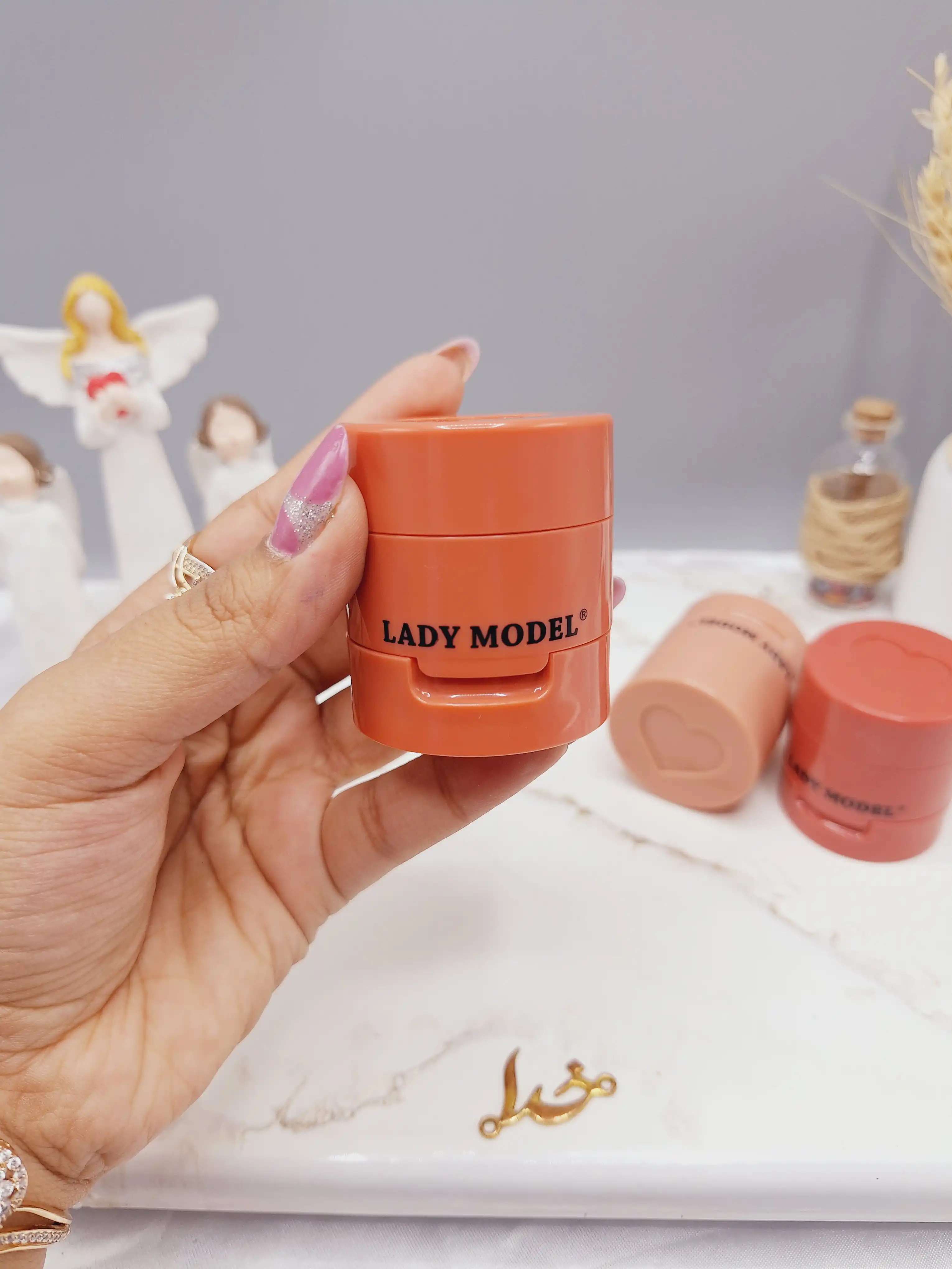 رژ گونه زیبای استامپی طرح قلب برند ‏LADY MODE کد LM-1124