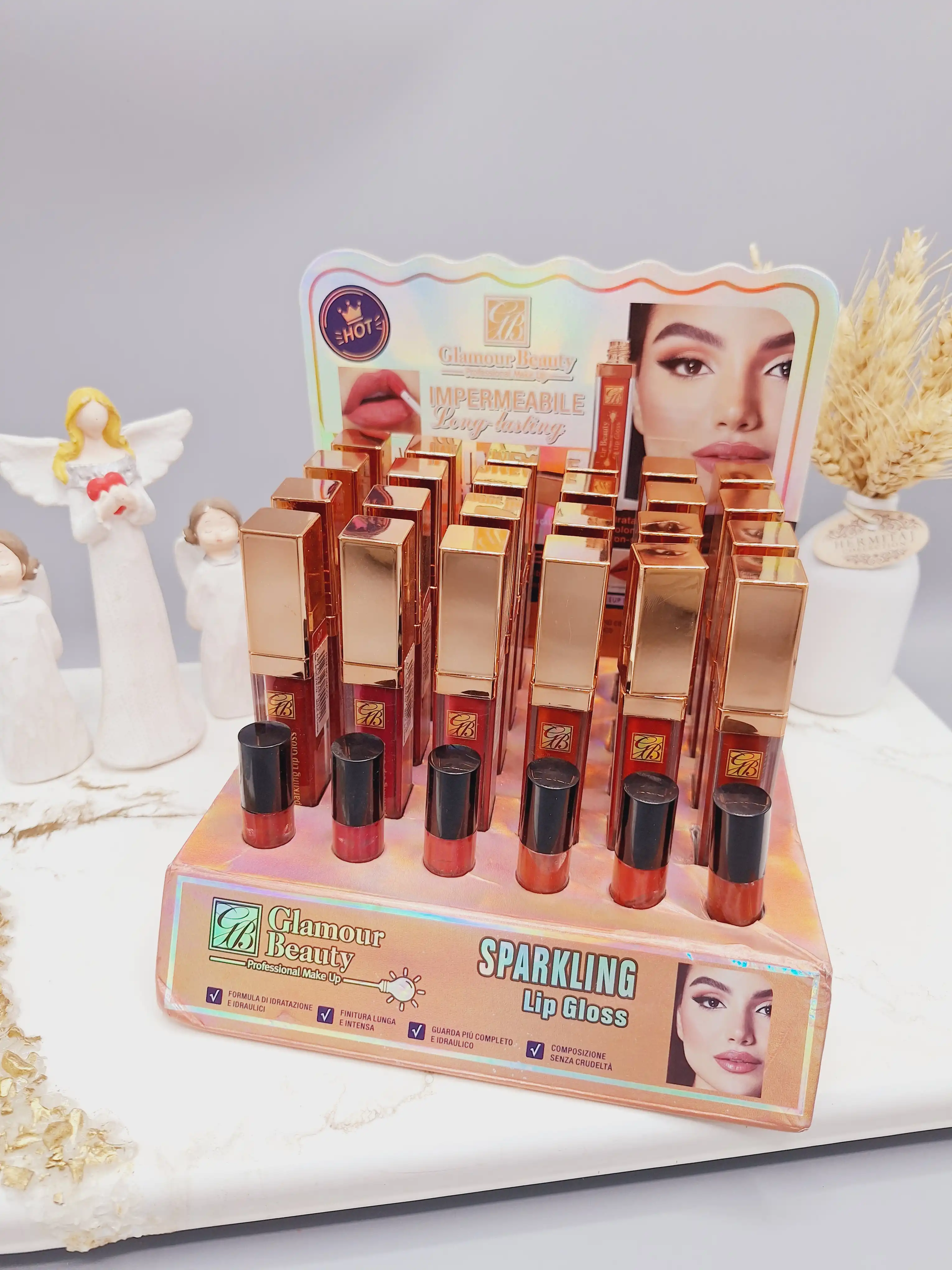 پک 6 تایی رژ مایع درخشان برند Glamour Beauty کد GM001
