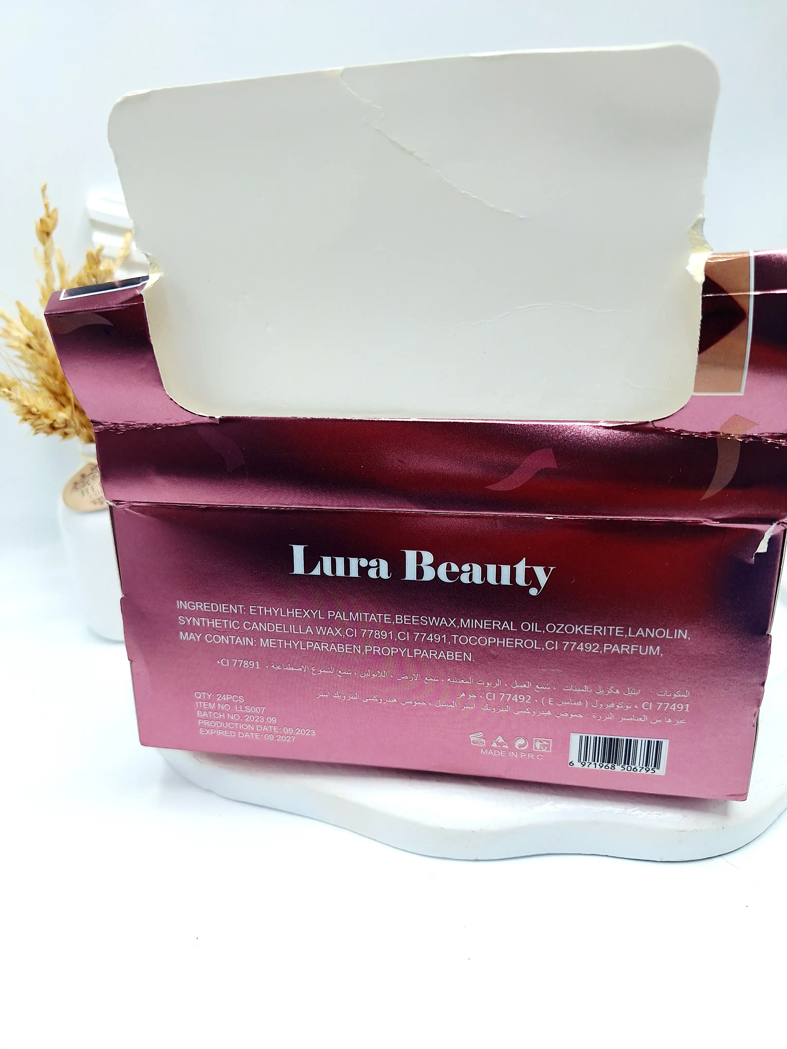رژ 6 تایی جامد مخملی برند Lura Beauty کد 007