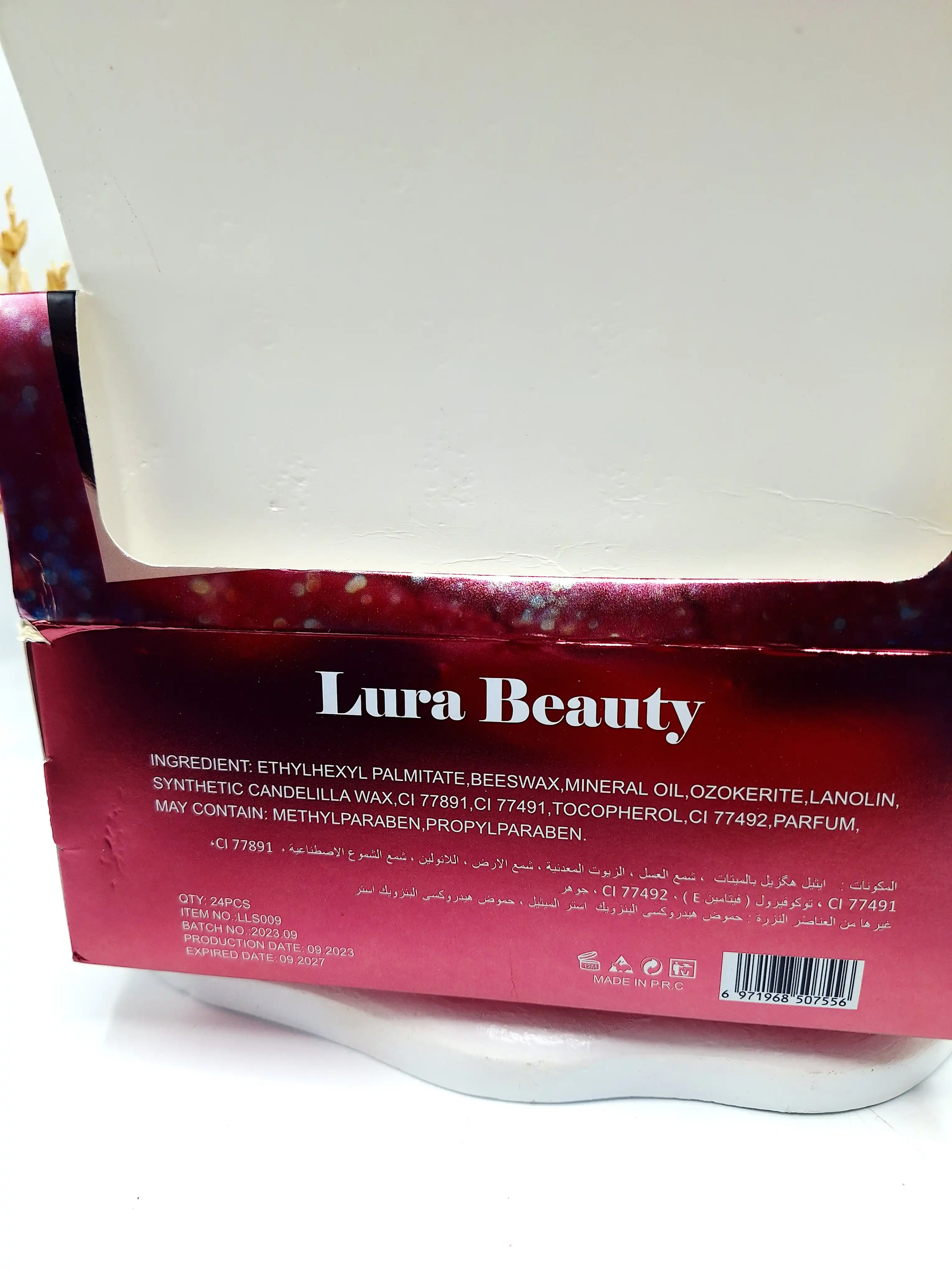 رژ 6 تایی جامد خوش رنگ و مخملی برند Lura Beauty کد 009